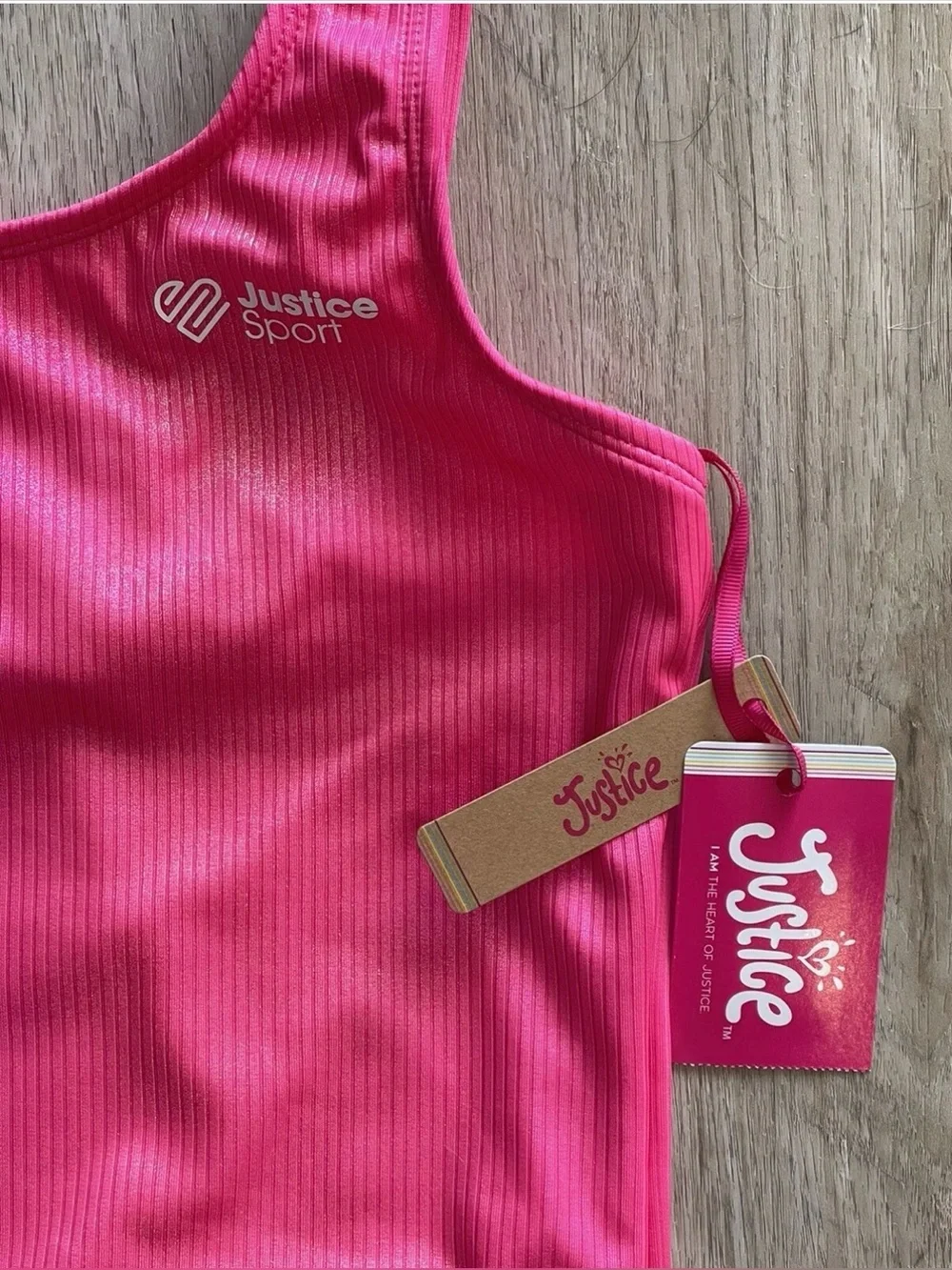 Justice Sport One Piece Swim Bathing Suit Hot Pink Shimmer NWT